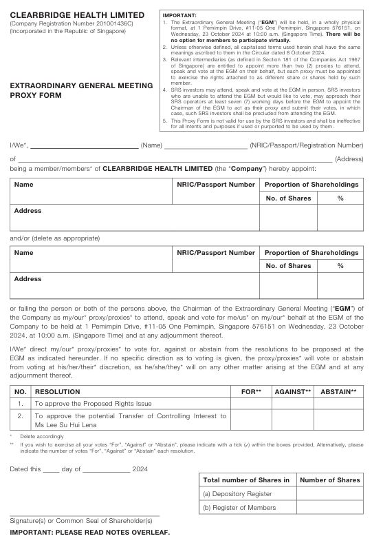 Proxy Form EGM 2024